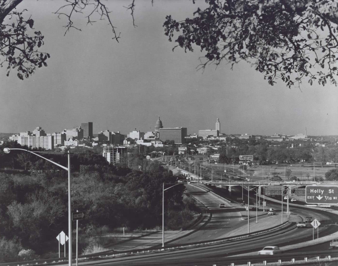 Austin, TX taken from the southeast. US-81 and the Holly St., 1967