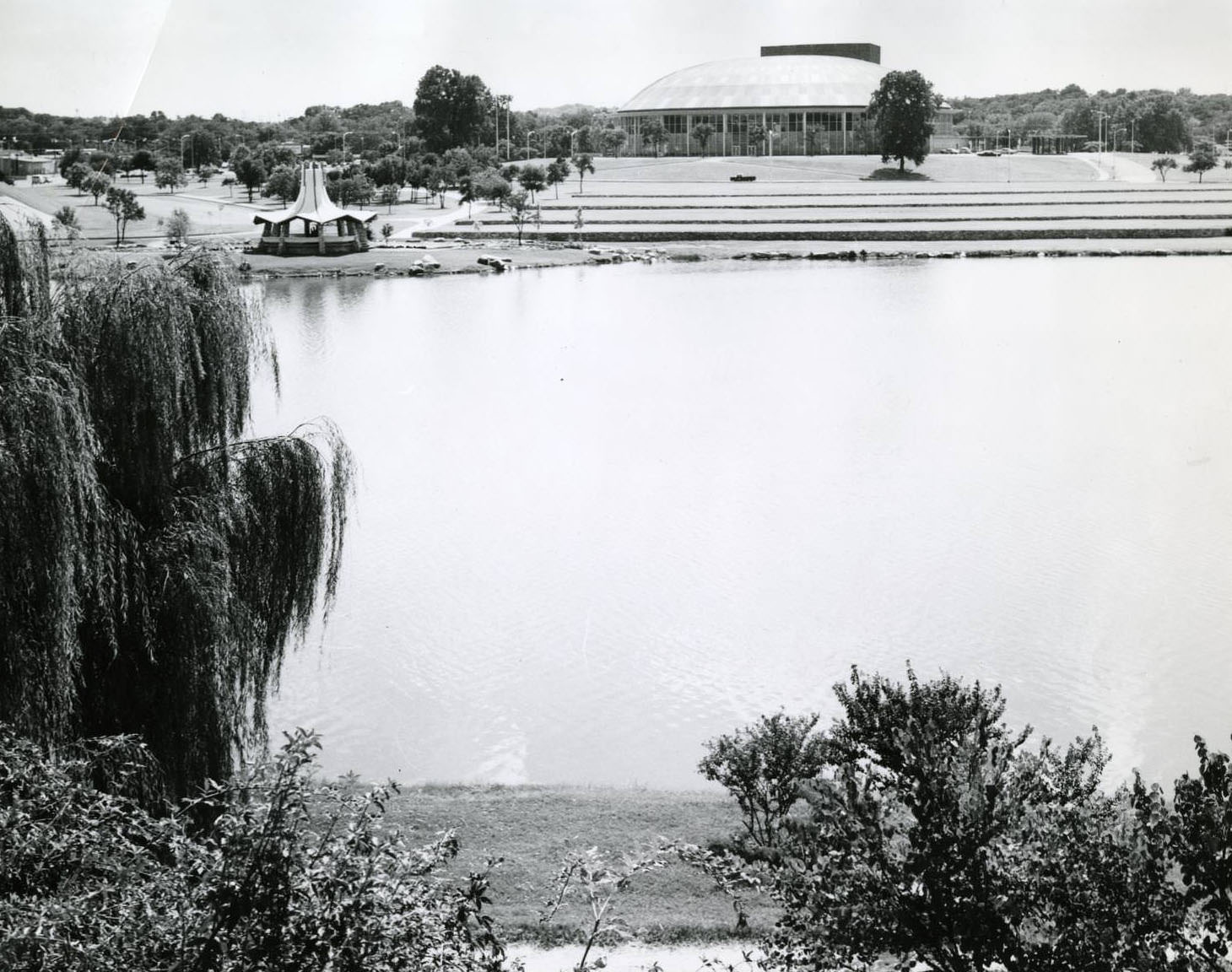 View of Municipal Auditorium from across the Lake, 1969