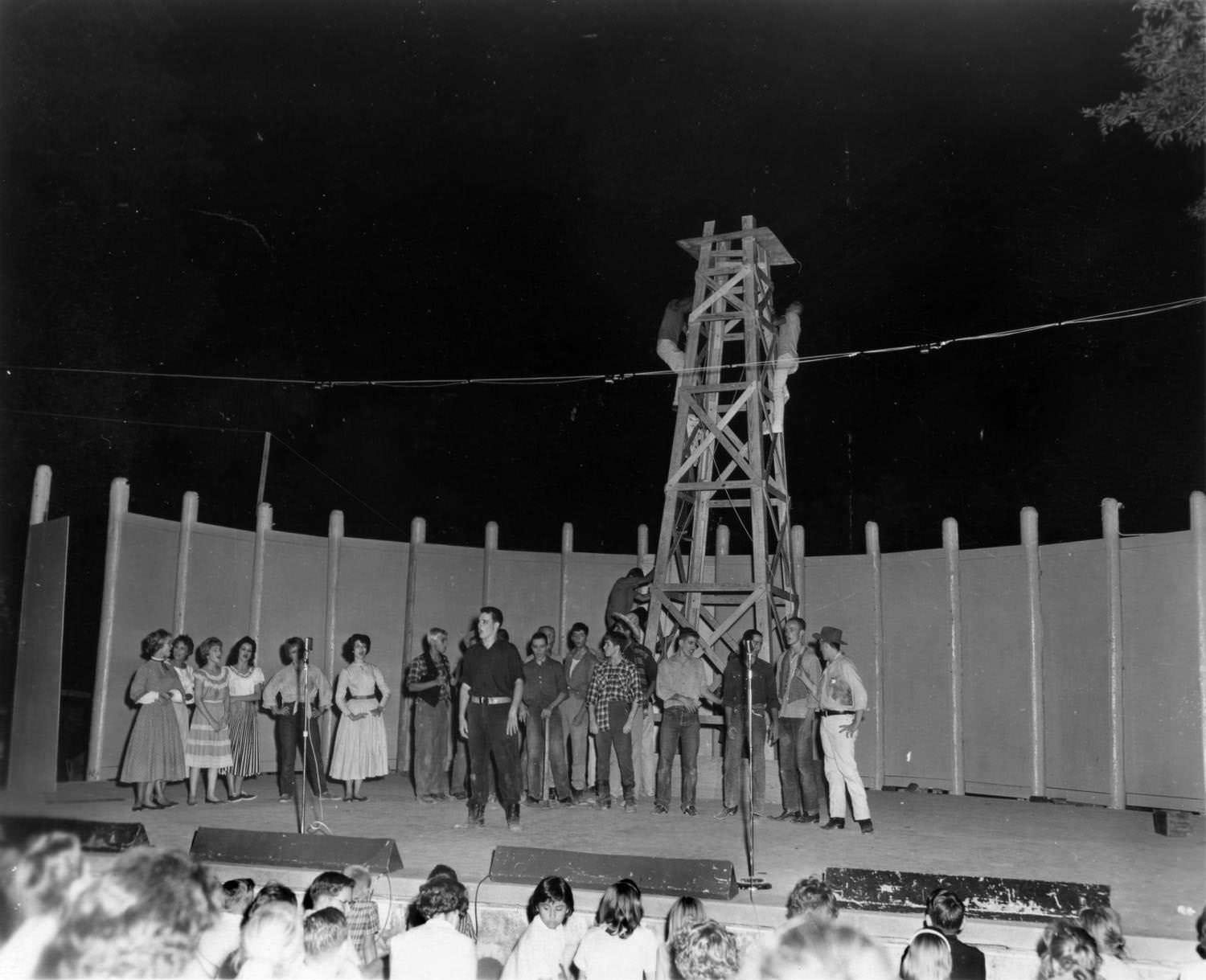 Wildcat performed on stage at Zilker Hillside Theater, 1962