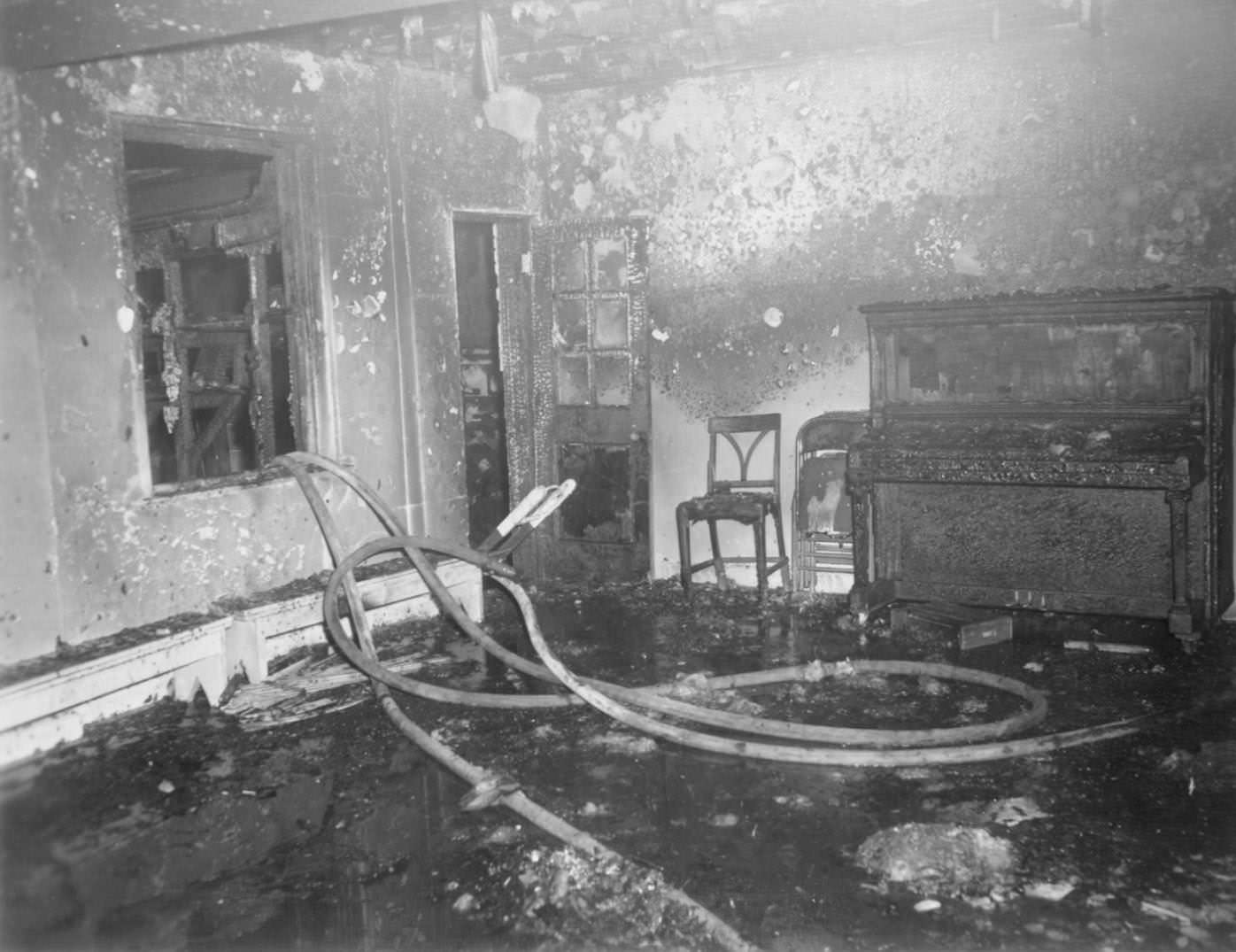 Aftermath of Fire at Hancock Recreation Center, 1965.