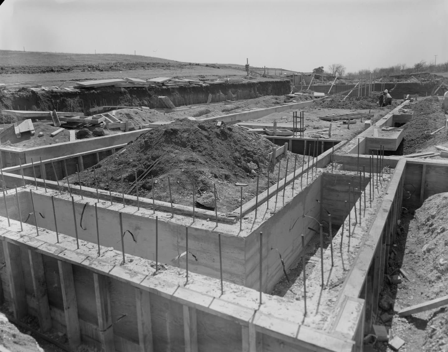 Thomas Residence Hall under construction at St. Edwards University, 1966