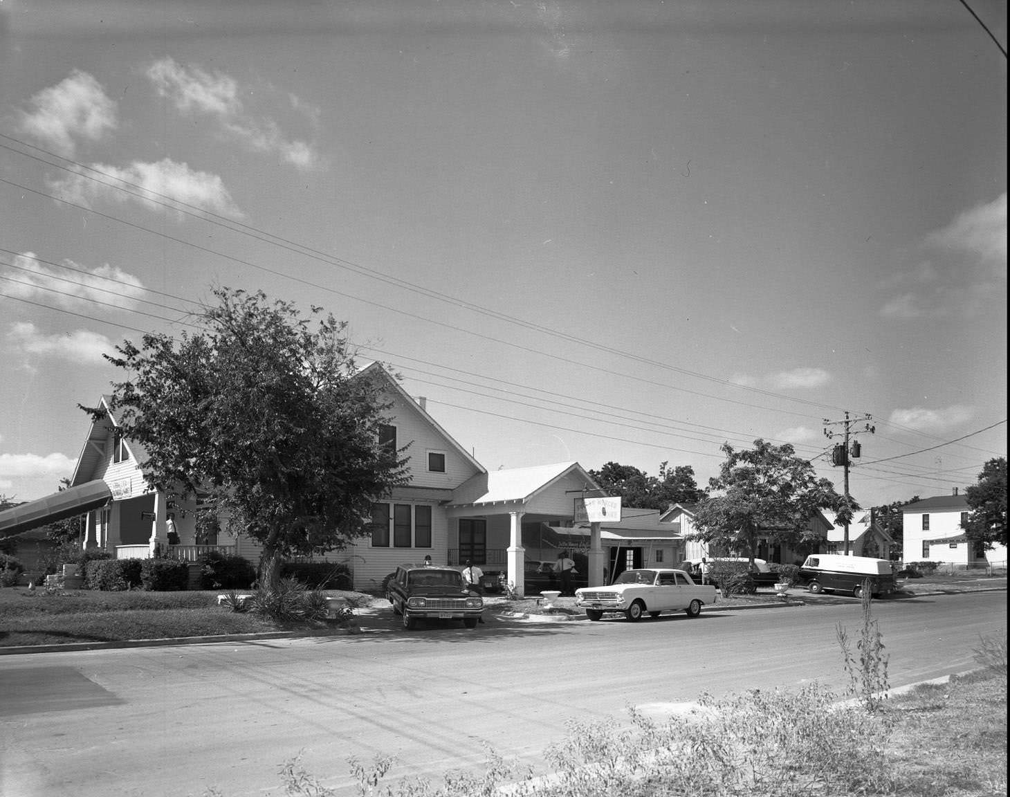 Exterior shot of funeral home, 1164 Angelina St., Austin, 1964