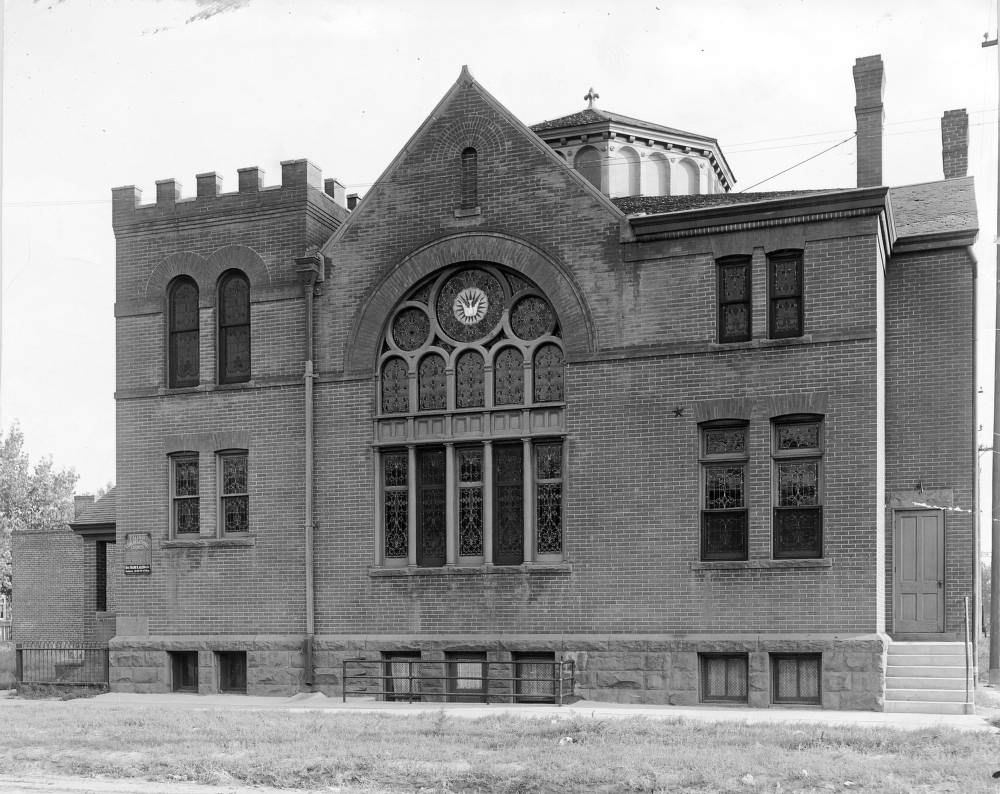 Third Congregational Church at West 5th (Fifth) Avenue and Fox Street in the Baker neighborhood of Denver, 1909