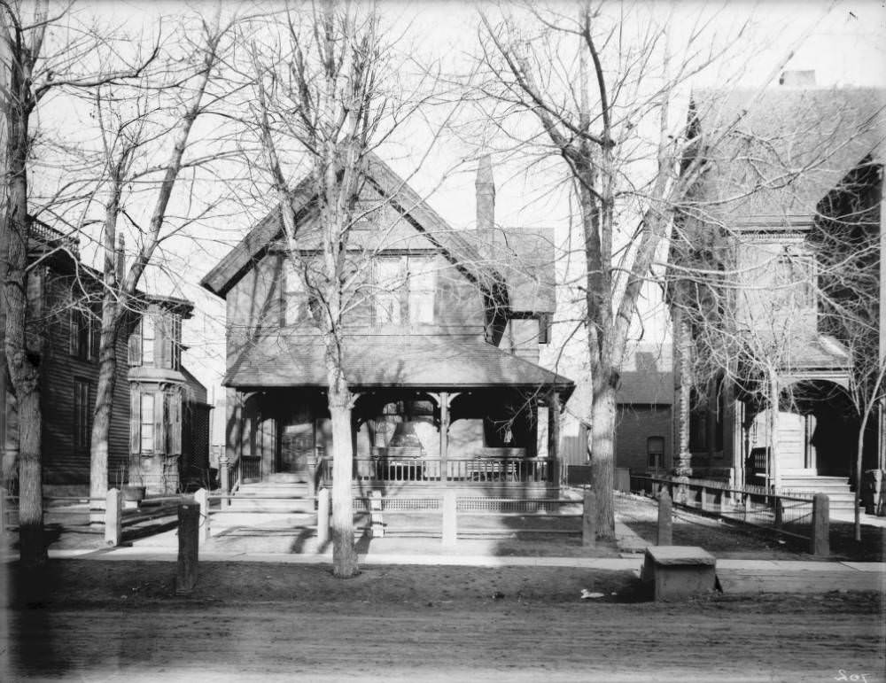 A view of a two story residence in Denver, 1900