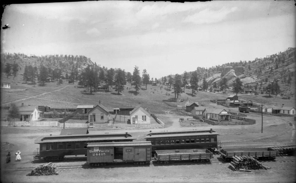 Denver, Leadville & Gunnison Railway at Pine, 1900