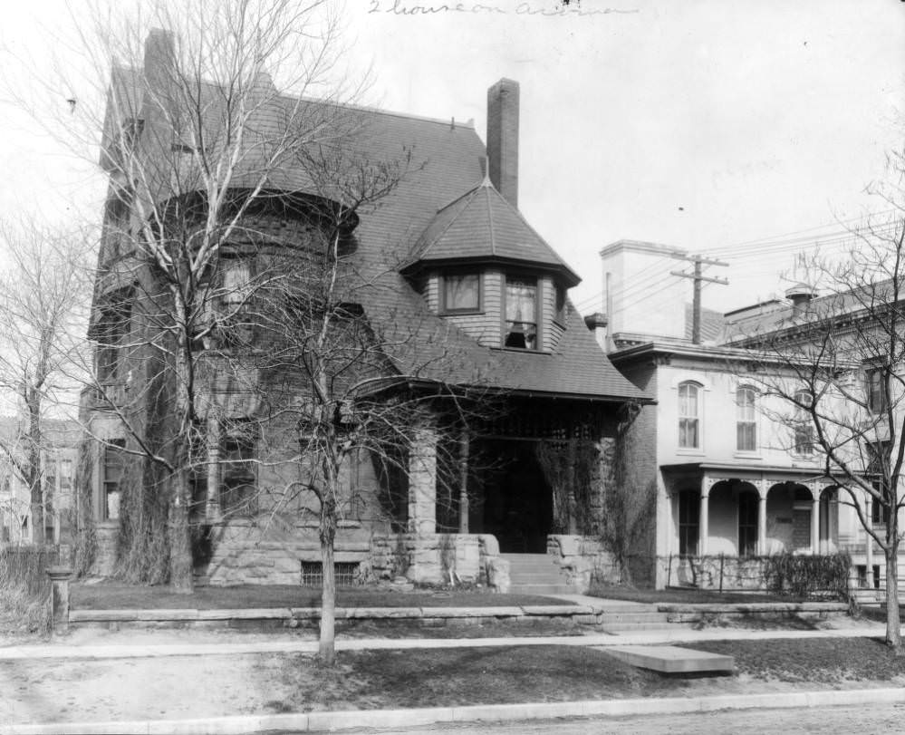 View of Mr. J. B. Newman's house at 1445 Acoma Street in the Civic Center neighborhood of Denver, 1909