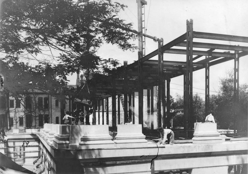 Denver Public Library (Carnegie) construction in the Civic Center neighborhood of Denver, 1907