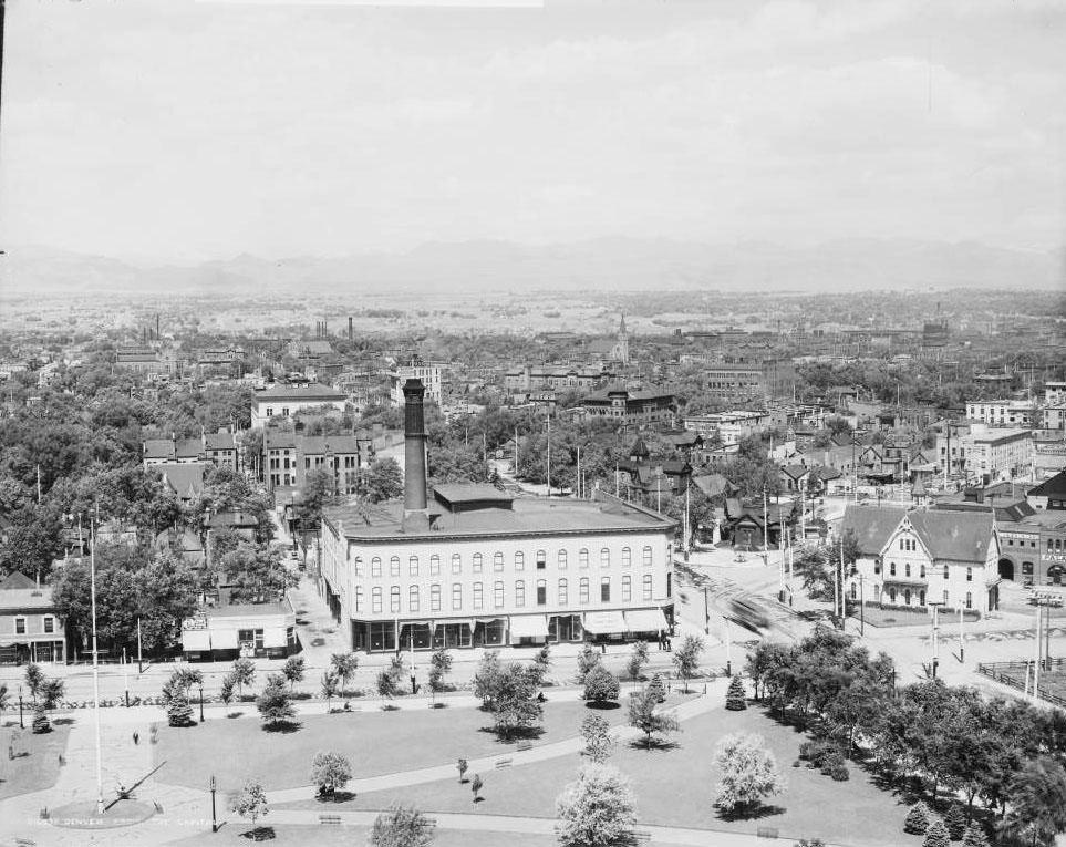 Panoramic view of Denver, Colorado from the Capitol Building, 1900