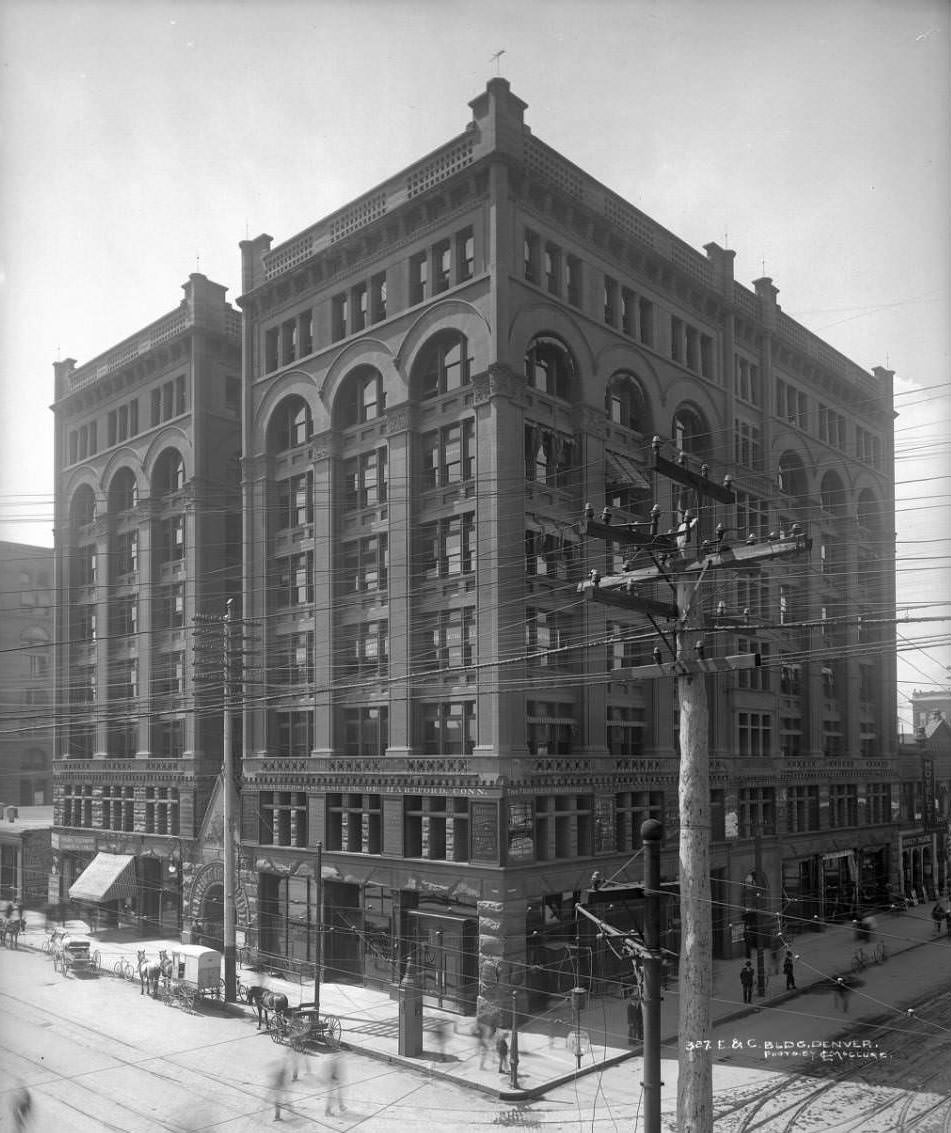 Exterior view of Ernest and Cranmer Building located at 17th (Seventeenth) and Curtis Streets, Denver, 1906