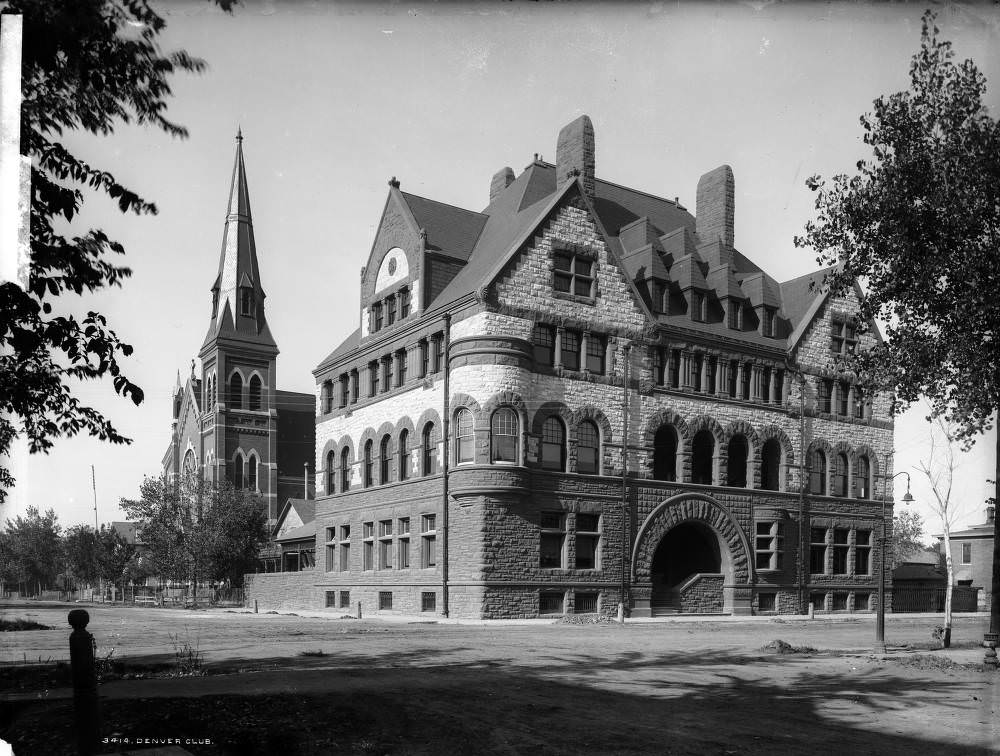 View of the Denver Club at 17th (Seventeenth) Street and Glenarm Place in Denver, 1900