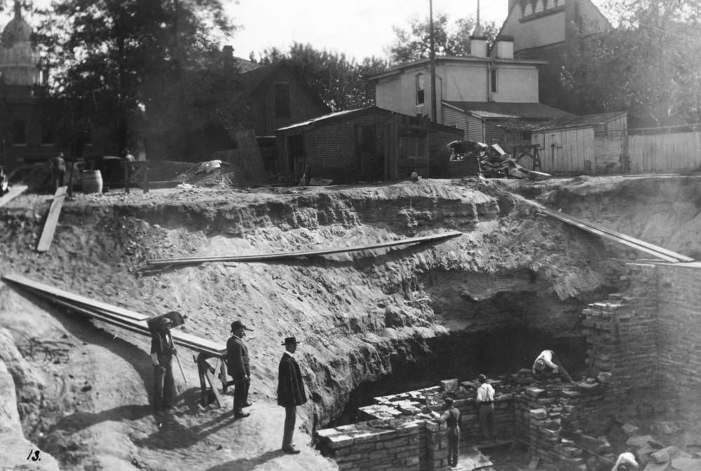 Denver Public Library (Carnegie) construction in the Civic Center neighborhood of Denver, 1906