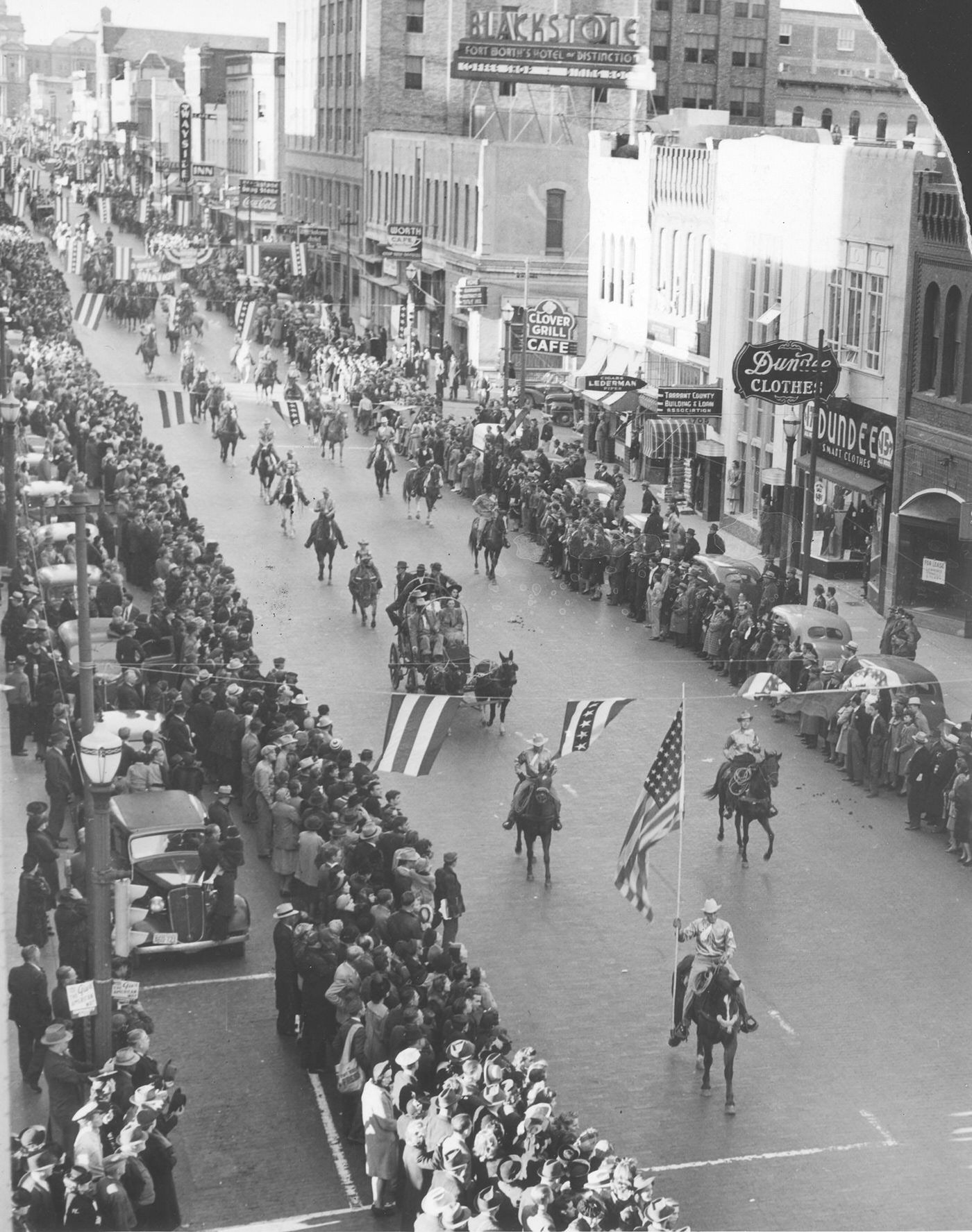 All-American Horse Show and Rodeo parade in downtown Fort Worth, 1946