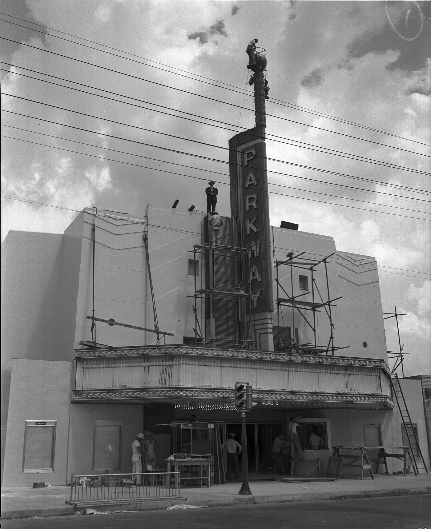 The Parkway Theater exterior remodeling, Fort Worth, Texas, 1948