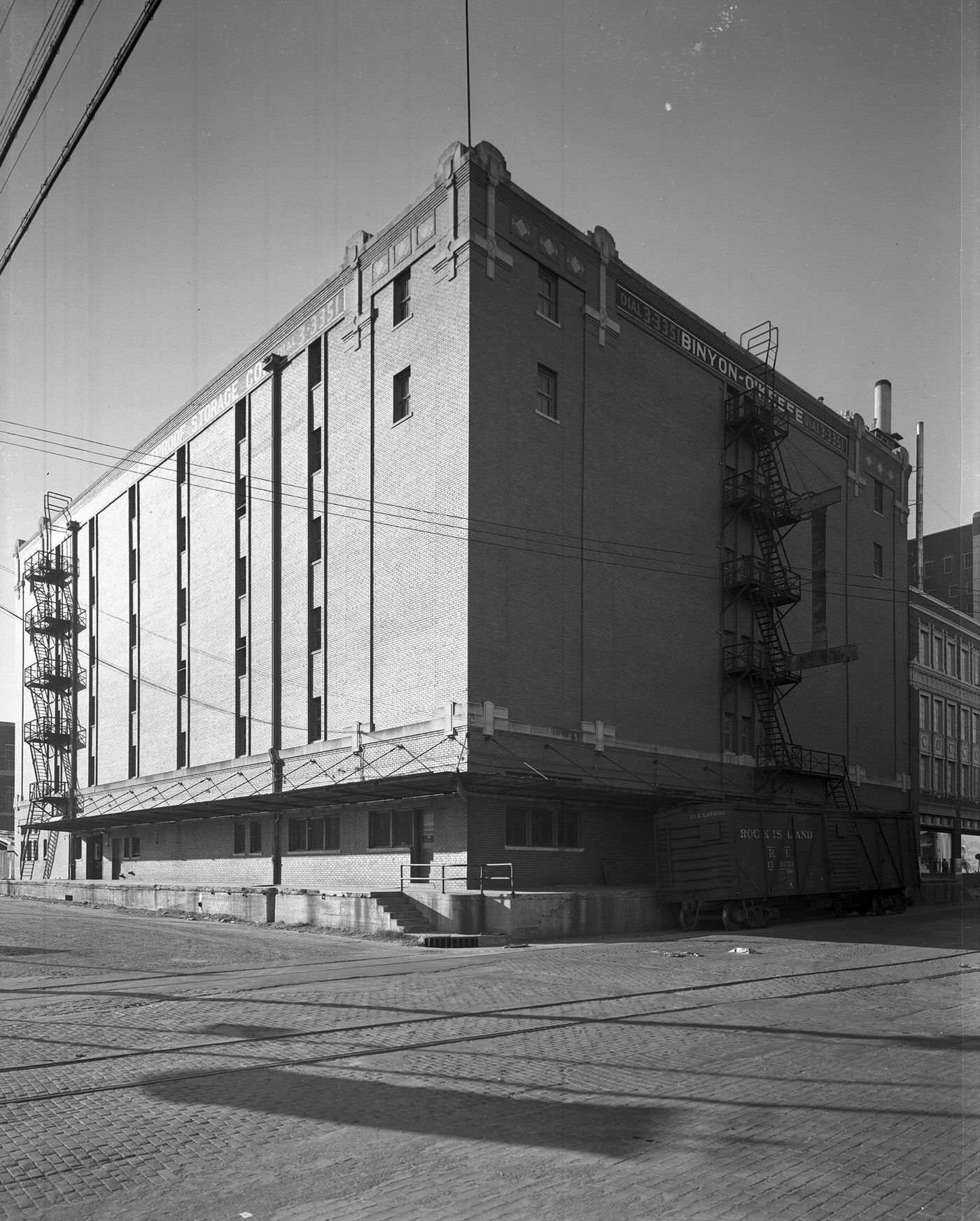 The exterior of Binyon-O'Keefe Storage Company, Fort Worth, Texas, 1942