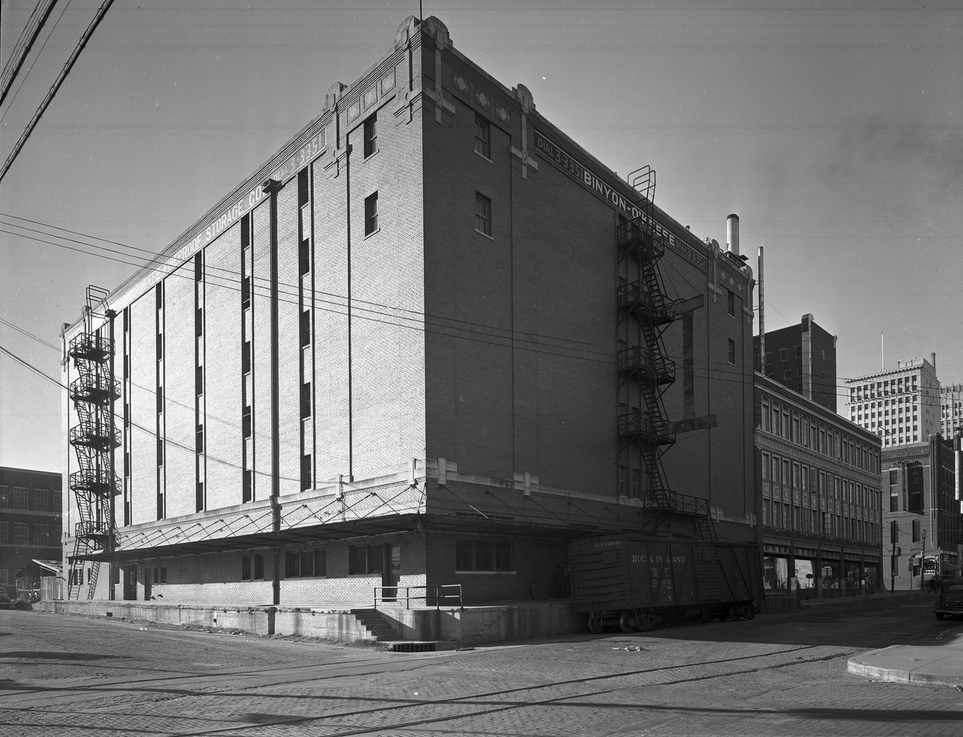 The exterior of Binyon-O'Keefe Storage Company, Fort Worth, Texas, 1942