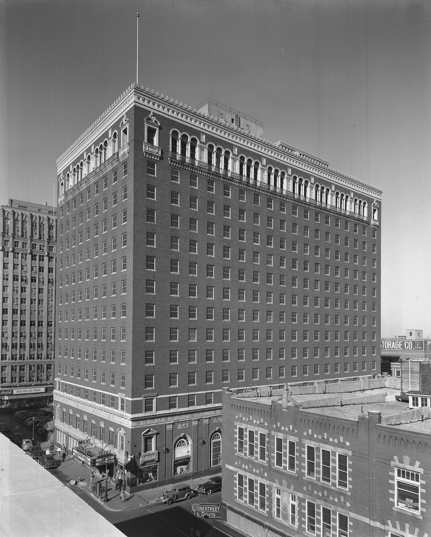 Exterior of Hotel Texas, 8th St., between Commerce and Main streets, 1948