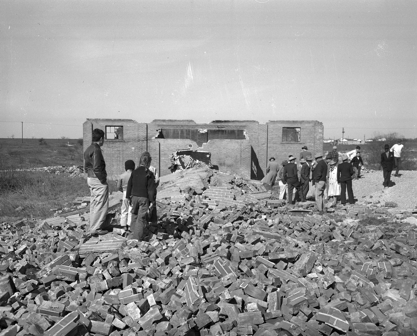 The Arlington Heights landmark demolition of a 75 foot incinerator, 1948