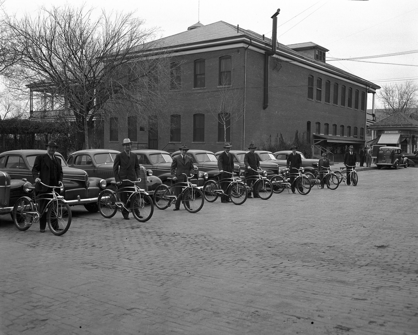 Swift & Company employees exchanging bicycles for cars, 1942