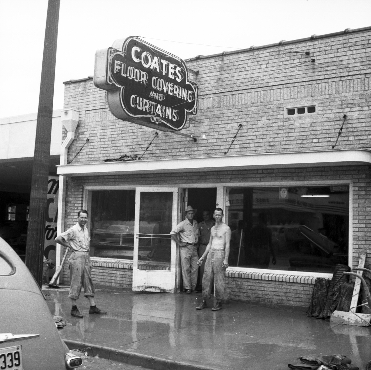 Coates Floor Covering and Curtains after flood, 1949