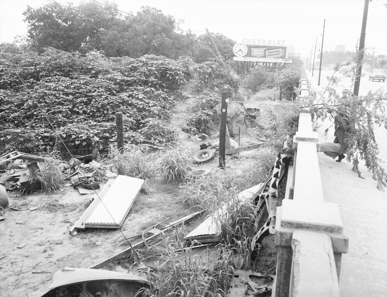 Levee break flood scene, 1949