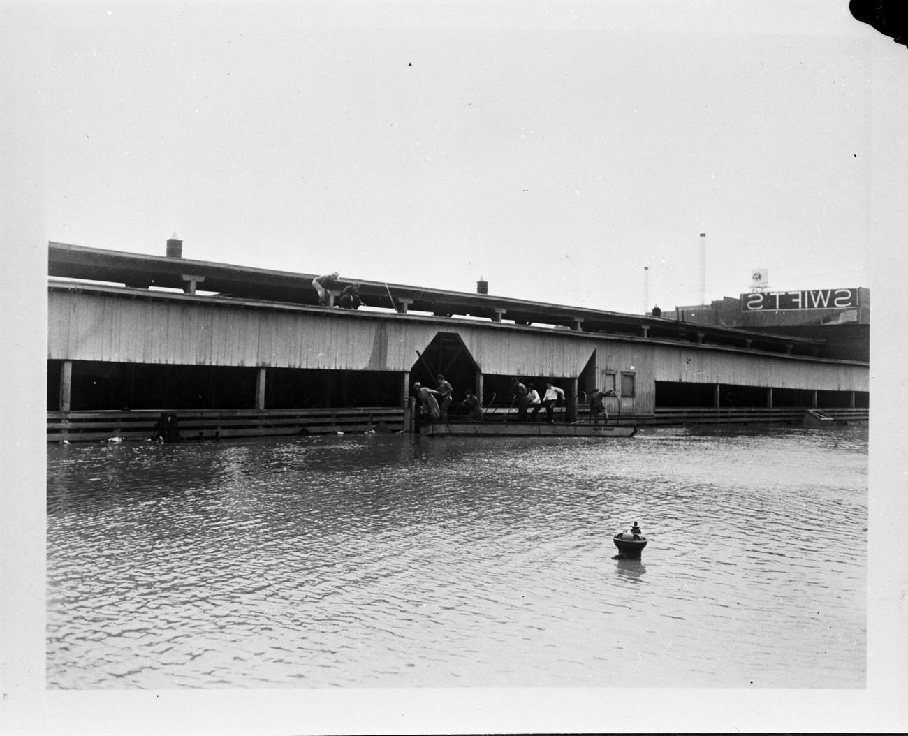 Fort Worth Stockyards post-flood, 1949