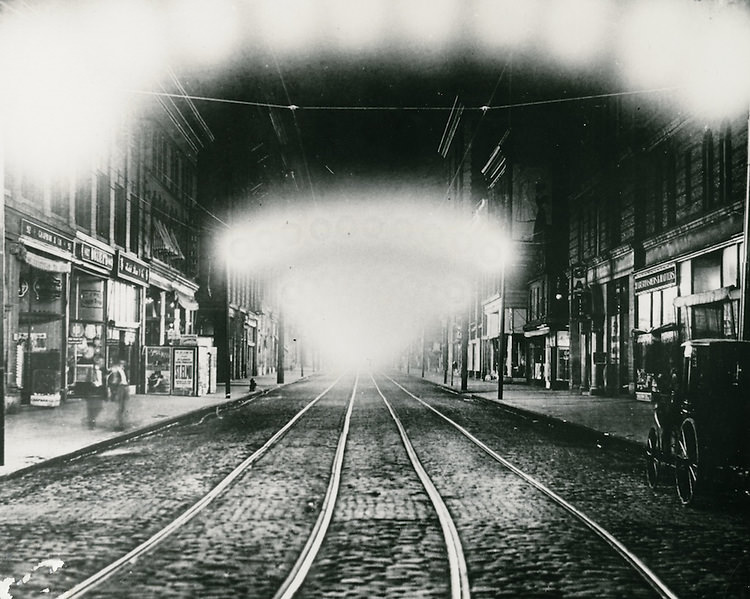 Downtown West. Granby Street at Night, 1909