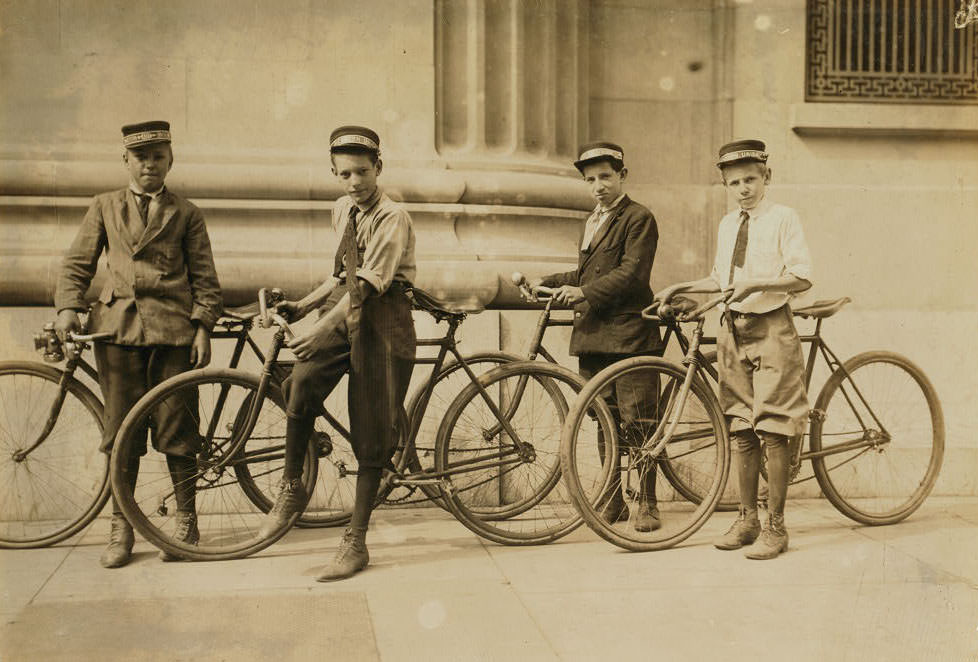 Group of Western Union Messengers in Norfolk, 1911