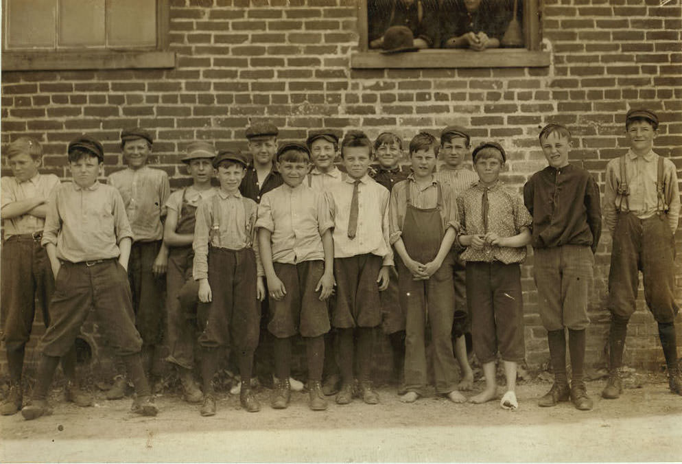 These boys, and others, work in the Chesapeake Knitting Mills, 1910s