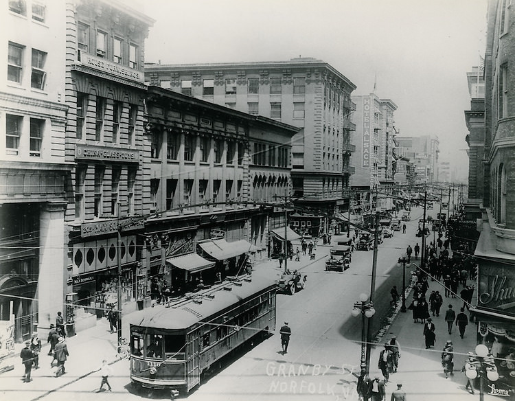 Granby Street looking North from City Hall Avenue, 1920