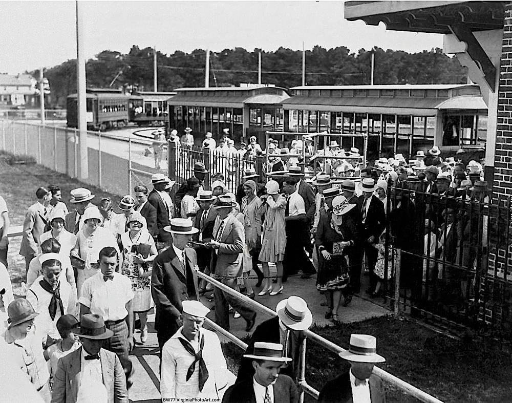 Trolley Terminal Ocean View Amusement Park View, 1930s