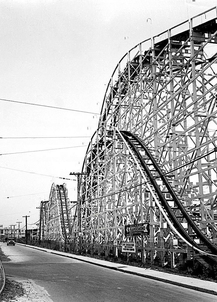Ocean View Amusement Park The Rocket Roller Coaster, 1937