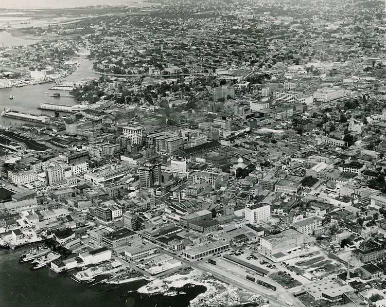 View looking Northwest at Downtown Norfolk, 1940s