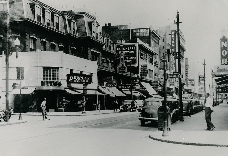 Looking North on Granby Street from Market Street during Air Raid Warning, 1940s