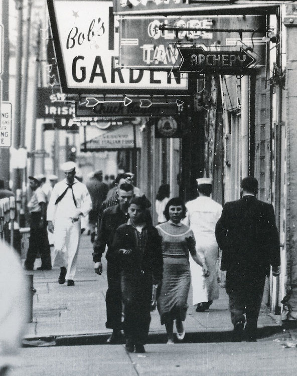 Main Street scene, 1940s