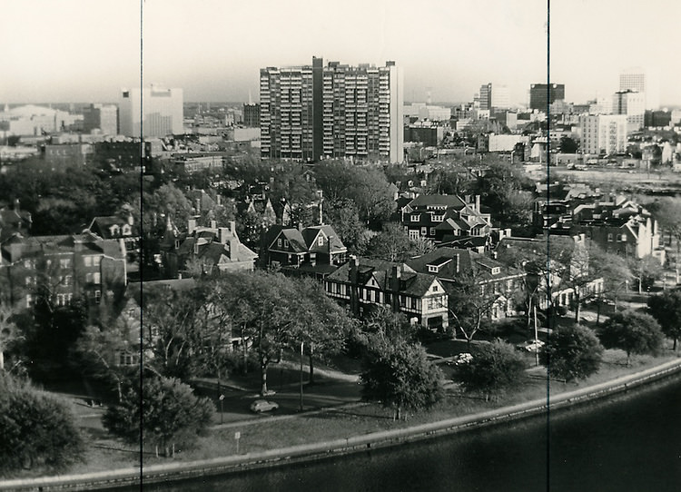 Looking S across Ghent to Downtown, 1940s