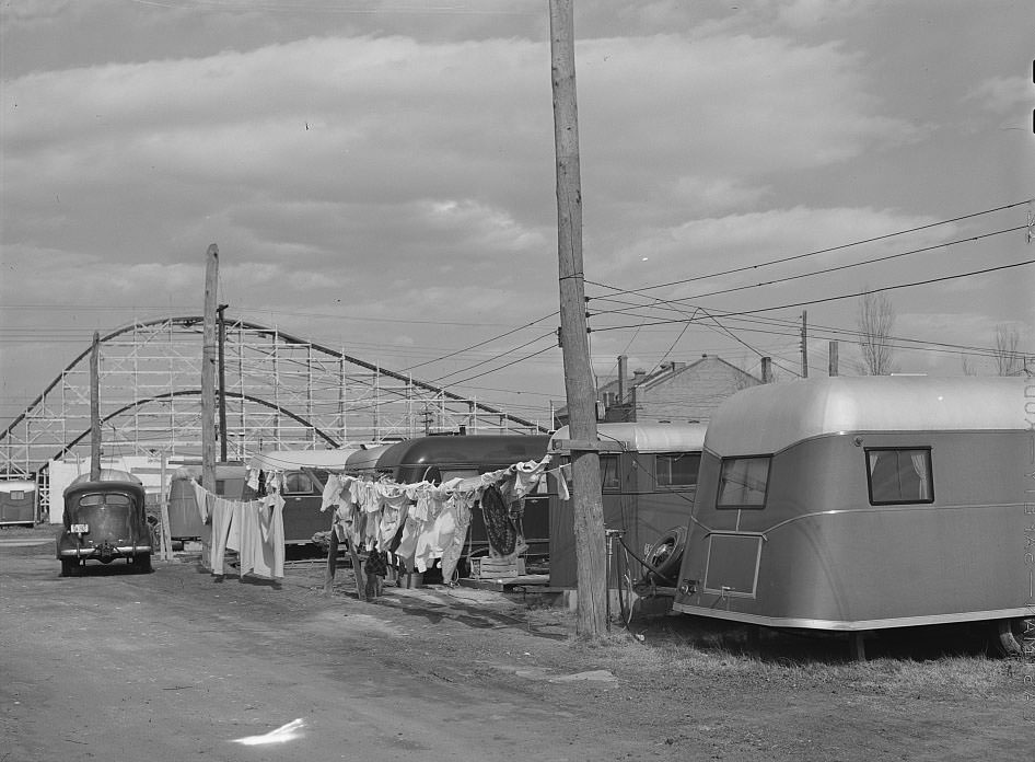 Trailer camp for defense workers. Ocean View, Virginia, 1940s