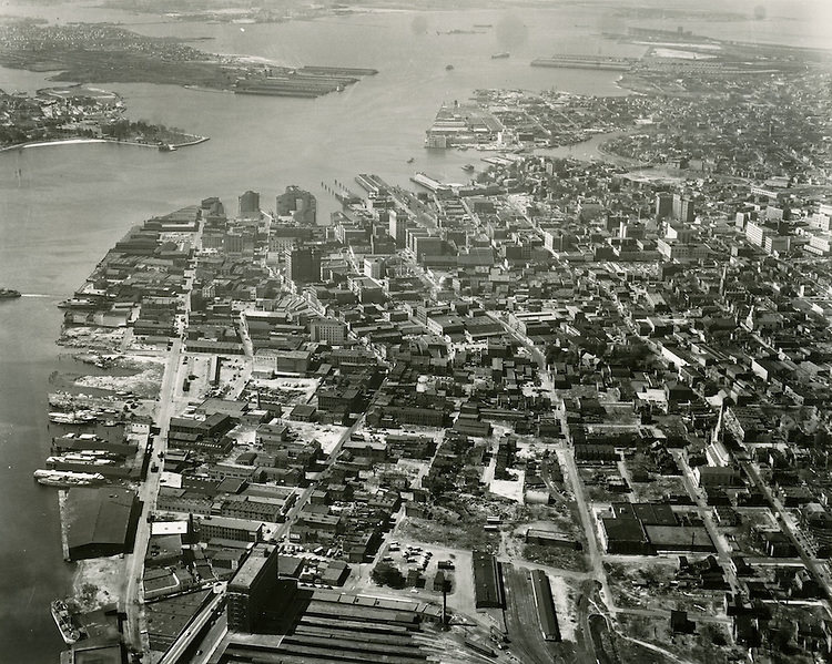 Aerial view looking West, 1950