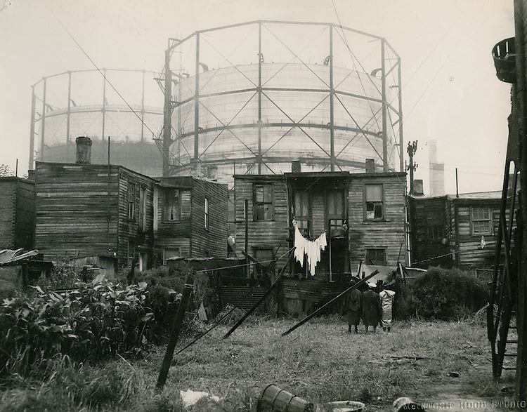 Backyards of houses facing Starr Street, 1951