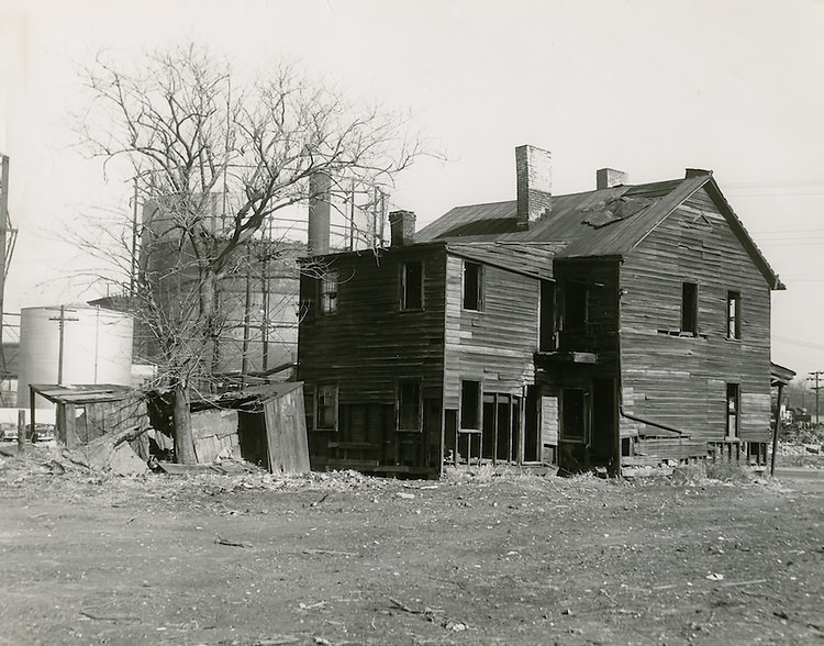 Duckworth Property. Slum Conditions. Site of Young Park, 1951