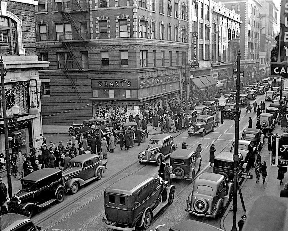 Granby St. at College Place, Grant's Dept Store, 1950s