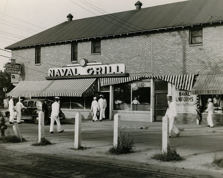 Naval Grill. Outside NOB Gate 2, 1952