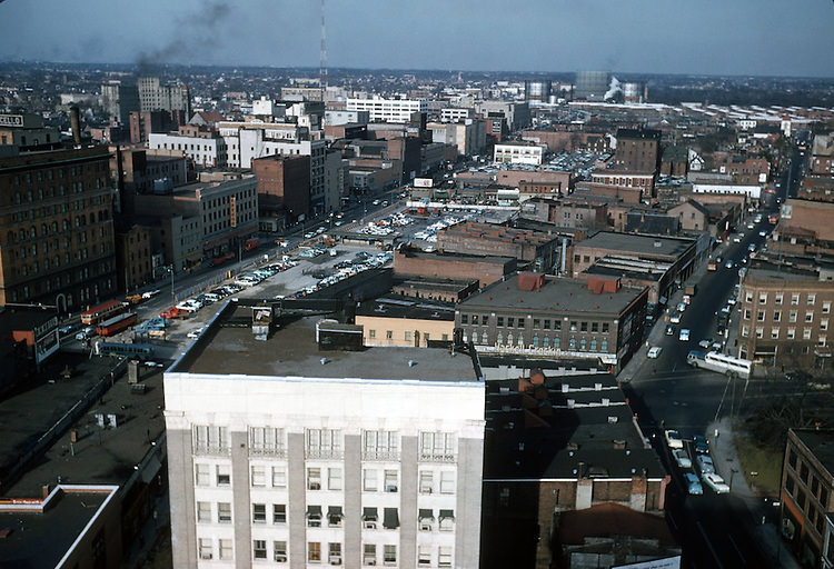 Looking North from 1st and Merchants bank, 1958