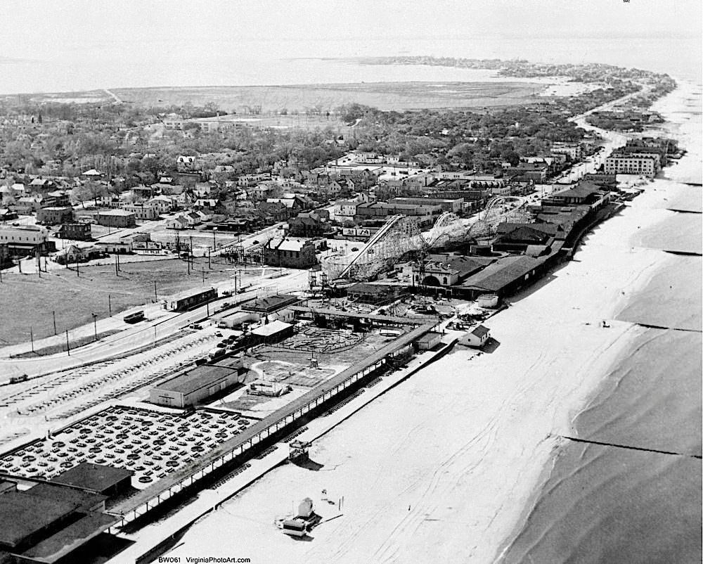 Ocean View Amusement Park Aerial, 1954
