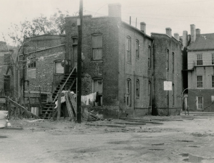 Downtown South (R-9)..Slum Conditions and Civic Center Site, 1957