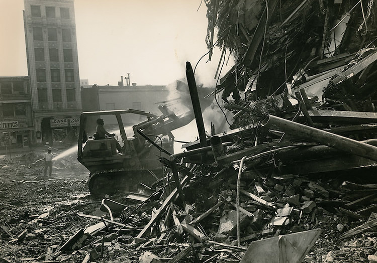 Demolition of Monticello Hotel, 1950s