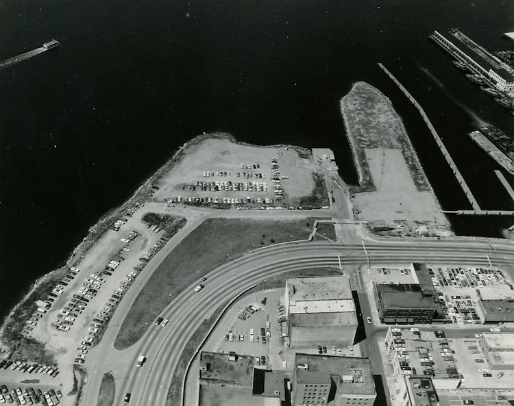 View looking Northeast.Freemason Harbor. Downtown Norfolk, 1960s