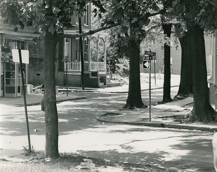 East Ghent North R-55. Looking South at intersection of 14th & Llewellyn, 1960s