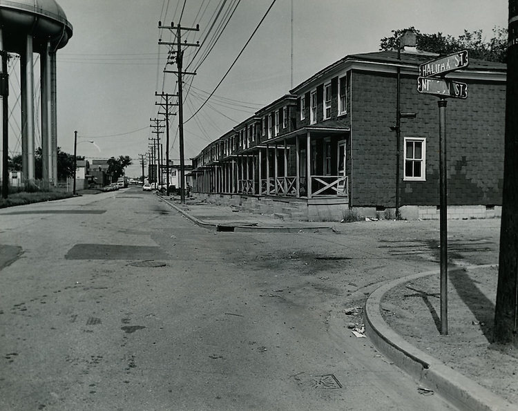 Looking down Halifax Street from corner of Halifax Street and Mason Street, 1969