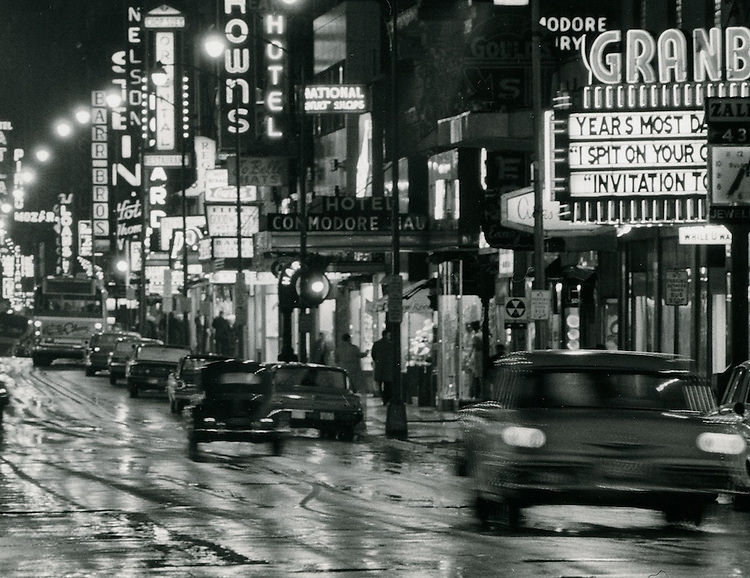 Granby Street looking South at night, 1963
