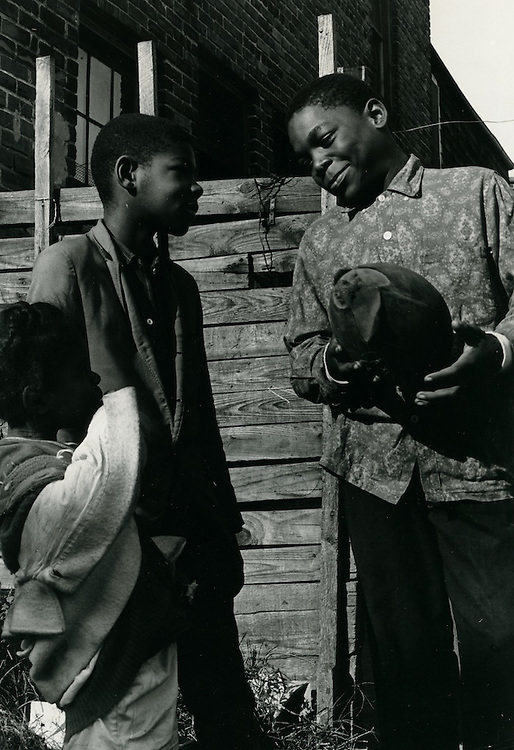 Shot of the block's football hero, taken on Lavale Street - October 27, 1966